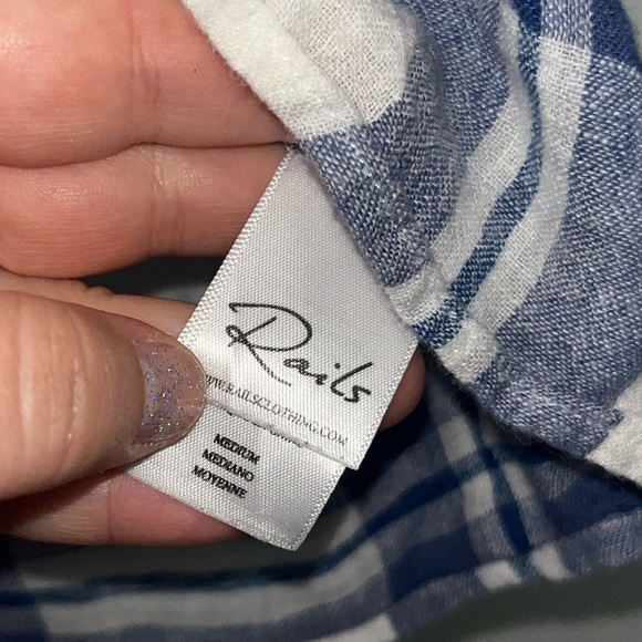 RAILS Amelie Short Sleeve Plaid Shirt Size Medium - Picture 7 of 11